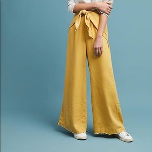 Anthropologie Linen Criss Cross Pants M NWT
